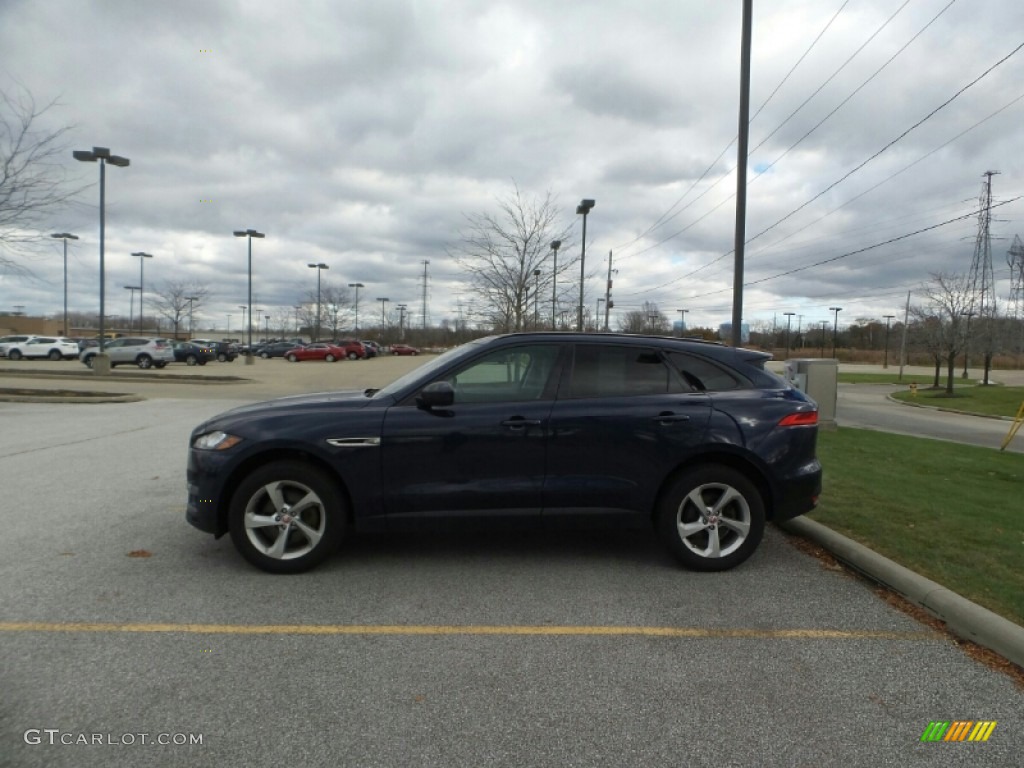 2017 F-PACE 35t AWD Premium - Dark Sapphire Blue / Latte photo #2