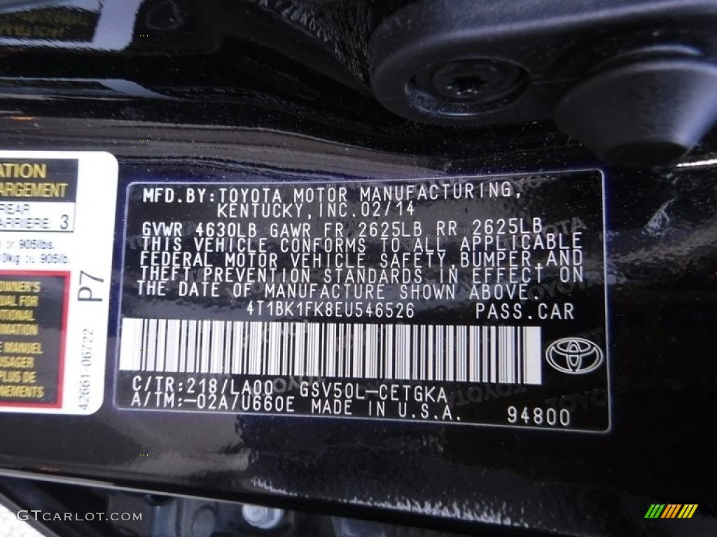 2014 Camry XLE V6 - Attitude Black Metallic / Ivory photo #29