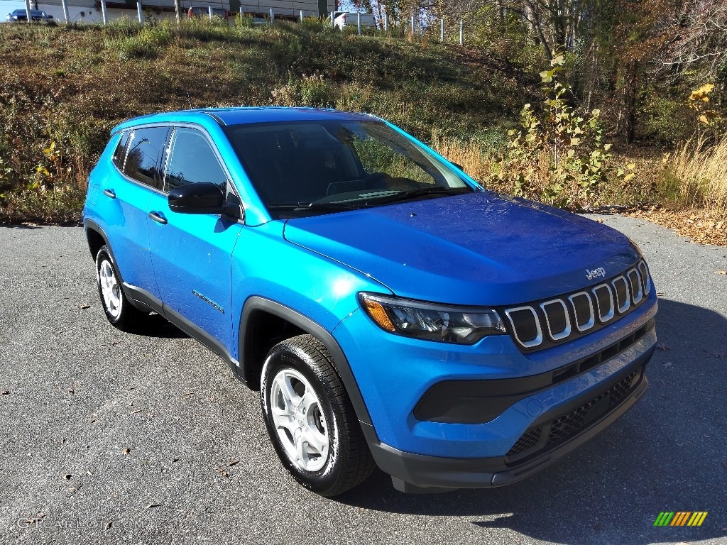 Laser Blue Pearl 2022 Jeep Compass Sport 4x4 Exterior Photo #143289309