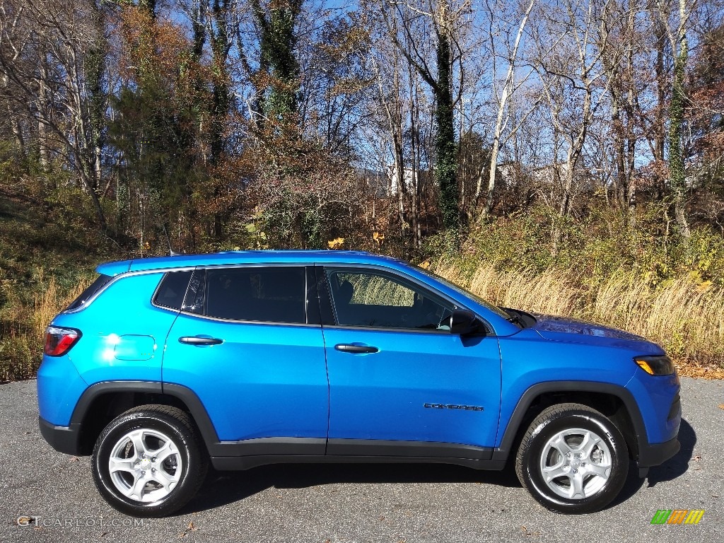 Laser Blue Pearl 2022 Jeep Compass Sport 4x4 Exterior Photo #143289339