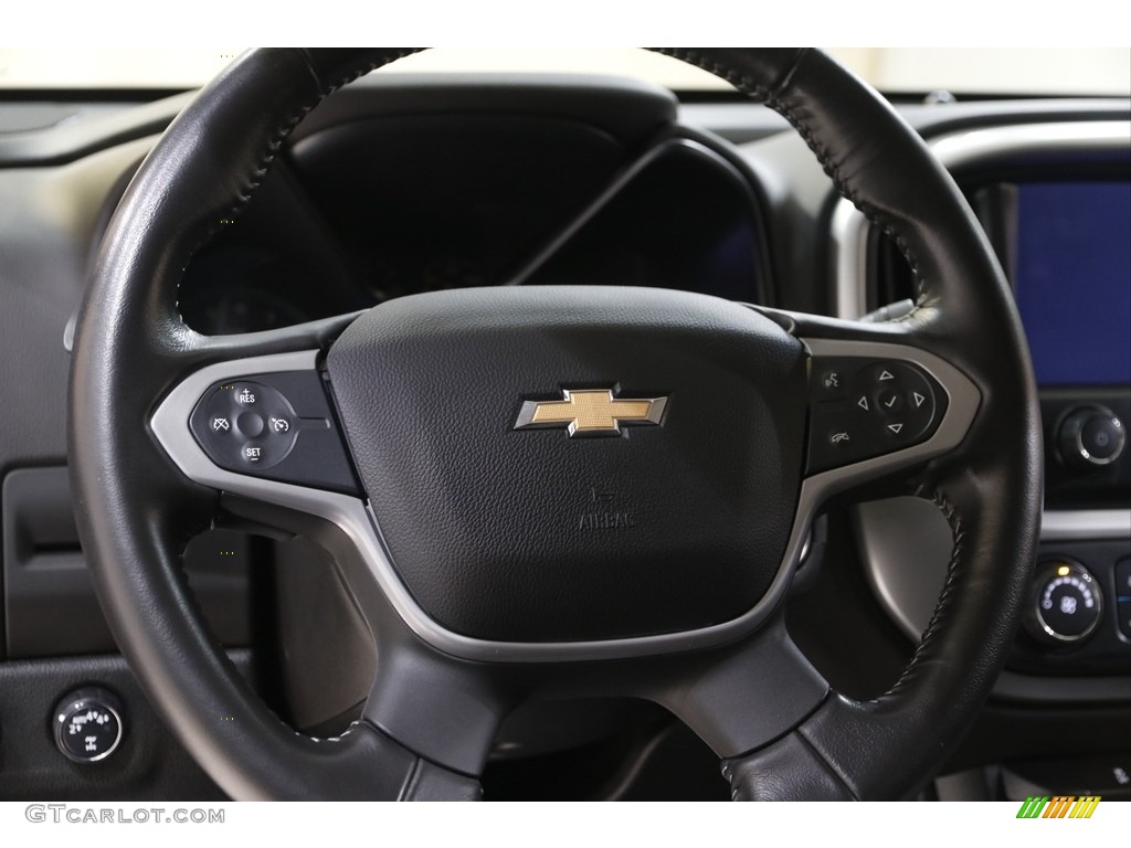 2019 Chevrolet Colorado LT Extended Cab 4x4 Jet Black Steering Wheel Photo #143292880