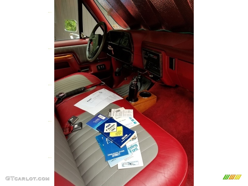 1991 F150 Lariat Regular Cab 4x4 - Dark Grey Metallic / Scarlet Red photo #6