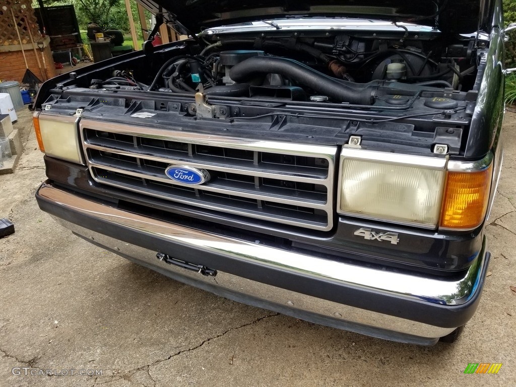1991 F150 Lariat Regular Cab 4x4 - Dark Grey Metallic / Scarlet Red photo #13