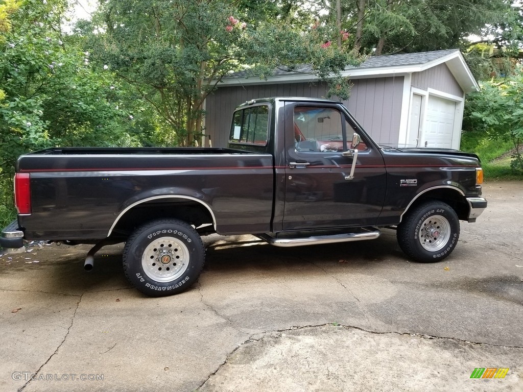 Dark Grey Metallic 1991 Ford F150 Lariat Regular Cab 4x4 Exterior Photo #143293246