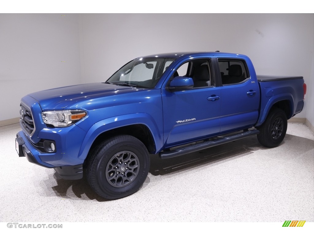 2017 Tacoma SR5 Double Cab 4x4 - Blazing Blue Pearl / Cement Gray photo #3