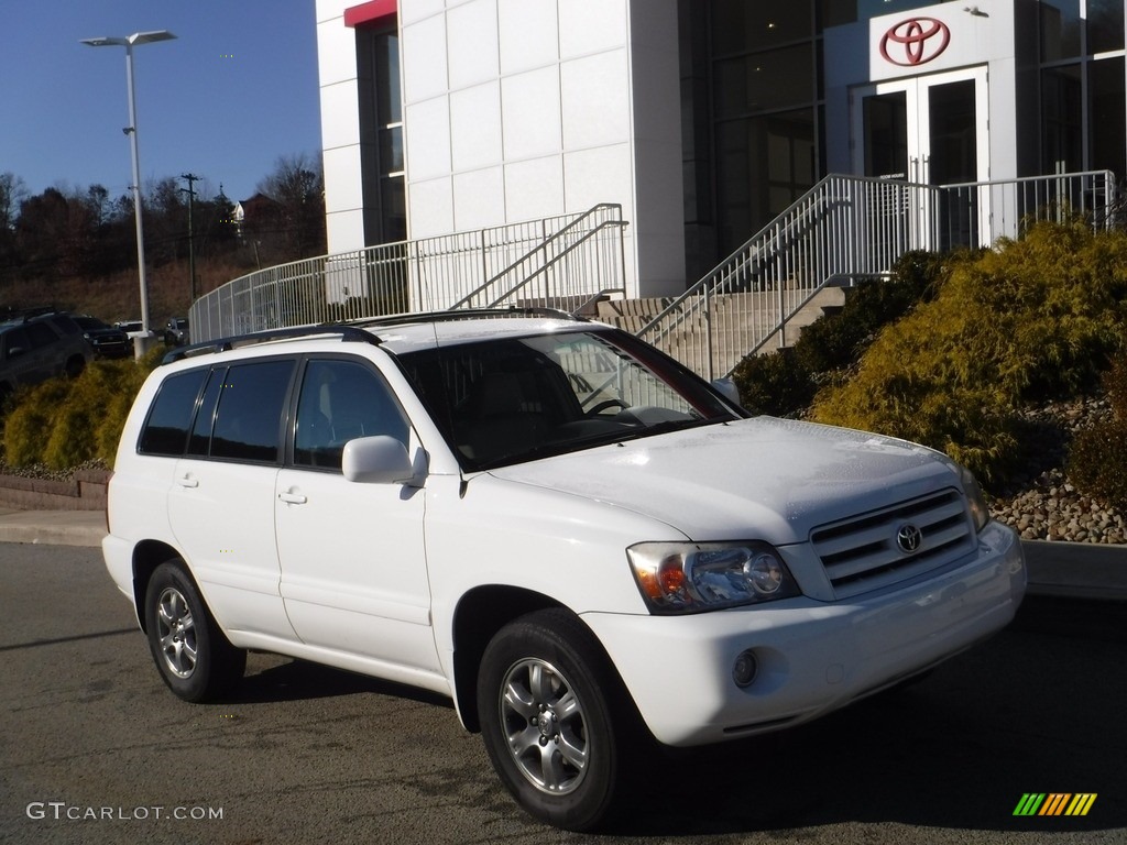 2005 Highlander V6 4WD - Super White / Ivory photo #1