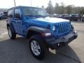 2021 Hydro Blue Pearl Jeep Wrangler Sport 4x4  photo #3