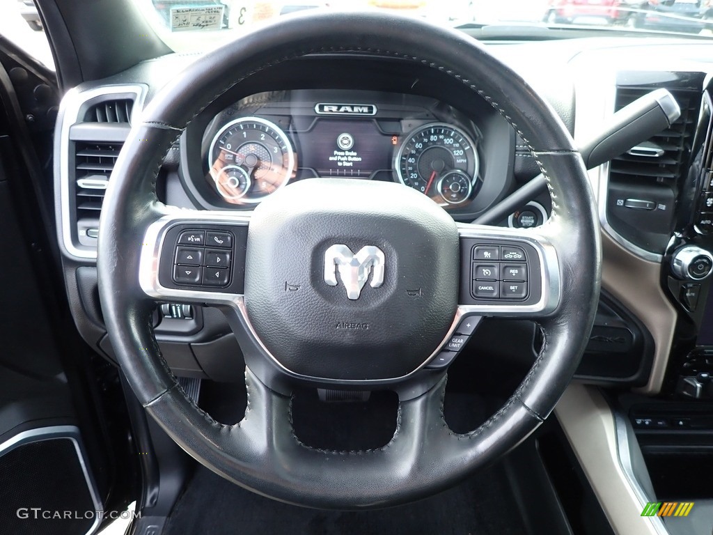 2019 Ram 2500 Laramie Mega Cab 4x4 Black Steering Wheel Photo #143296573
