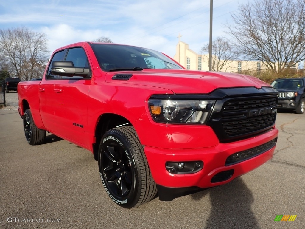 Flame Red 2022 Ram 1500 Big Horn Night Edition Quad Cab 4x4 Exterior Photo #143298572