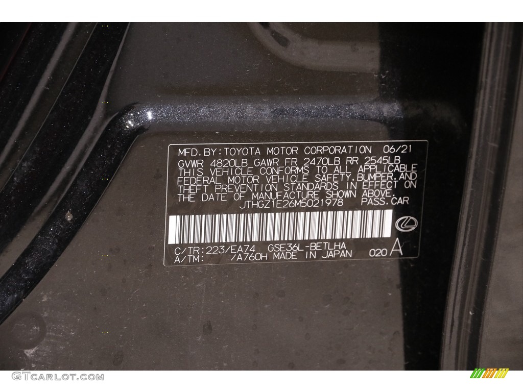 2021 IS Color Code 223 for Caviar Photo #143305248