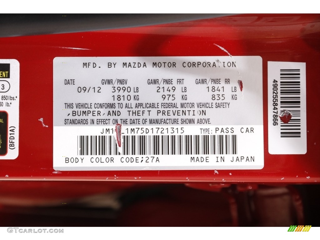 2013 MAZDA3 i Grand Touring 5 Door - Velocity Red Mica / Black photo #22