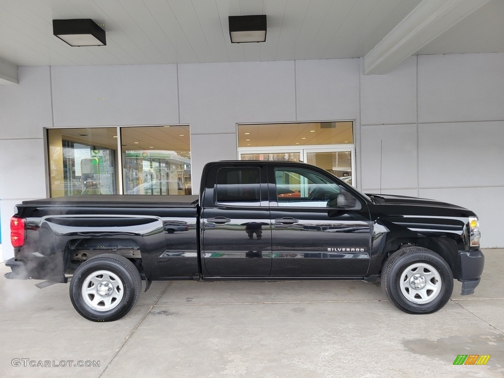 Black 2017 Chevrolet Silverado 1500 WT Double Cab Exterior Photo #143308249