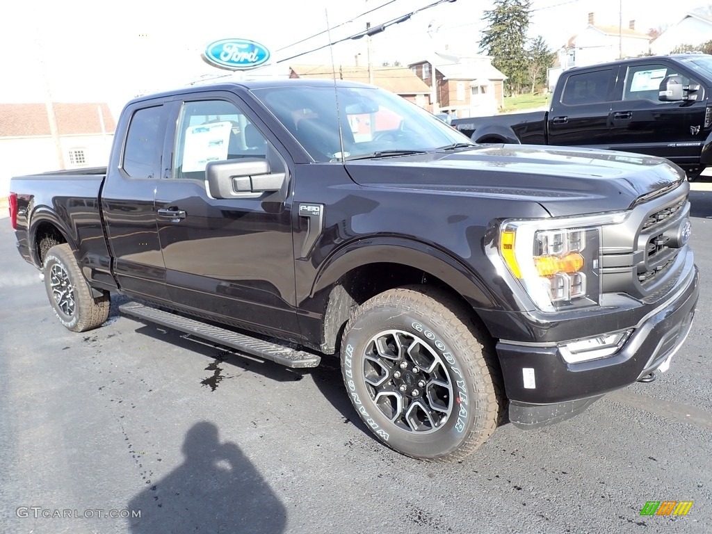 2021 F150 XLT SuperCab 4x4 - Agate Black / Black photo #7