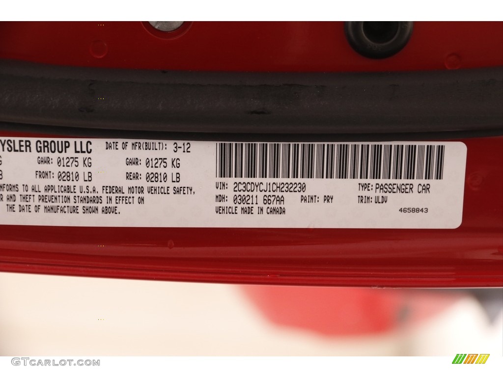 2012 Challenger SRT8 392 - Redline 3 Coat Pearl / Dark Slate Gray photo #20
