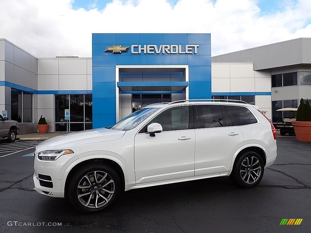 2019 XC90 T6 AWD Momentum - Crystal White Metallic / Maroon photo #1