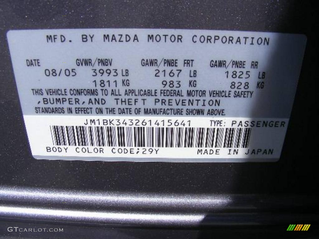 2006 MAZDA3 s Grand Touring Hatchback - Titanium Gray Metallic / Black photo #31