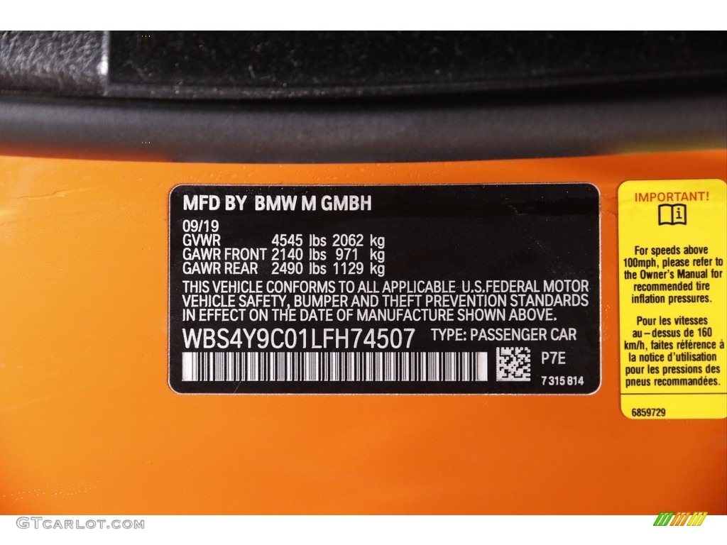 2020 BMW M4 Coupe Color Code Photos