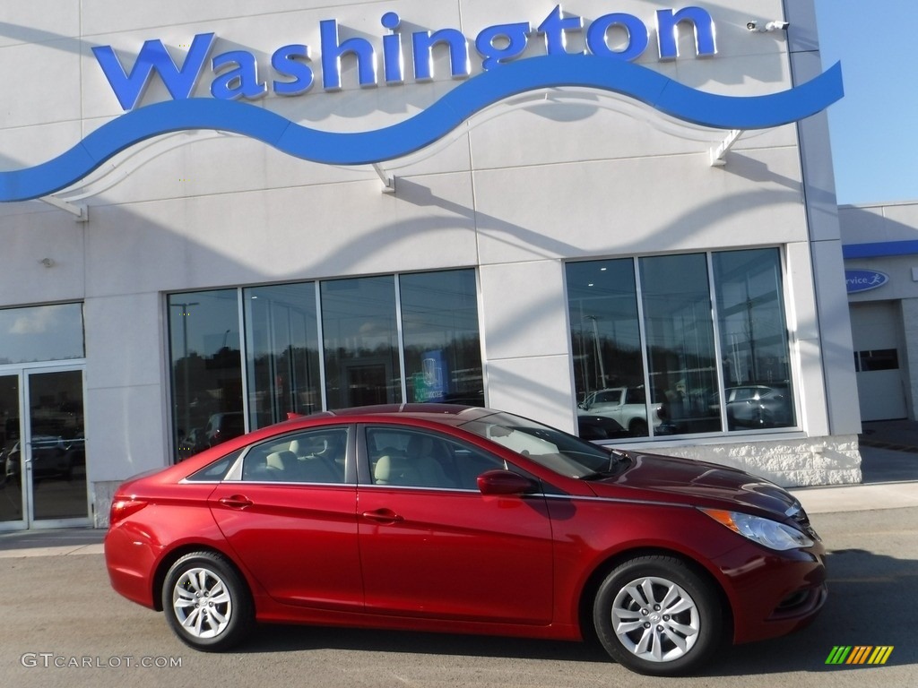 2012 Sonata GLS - Sparkling Ruby Red / Camel photo #2