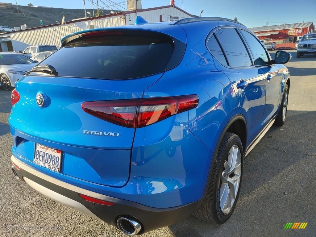 2018 Stelvio Ti Sport AWD - Misano Blue Metallic / Black/Red photo #9
