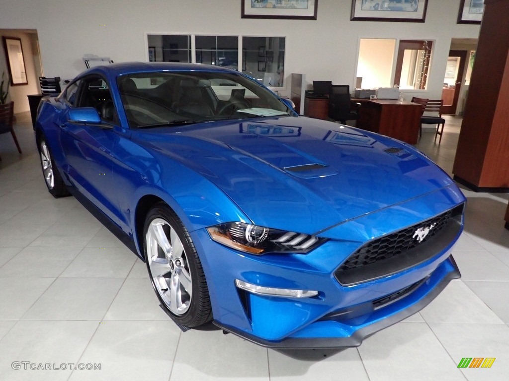 2019 Mustang EcoBoost Premium Fastback - Velocity Blue / Ebony photo #8