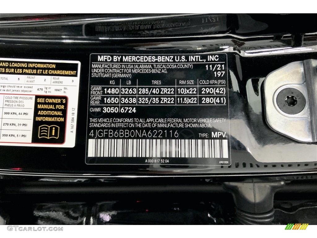2022 GLE Color Code 197 for Obsidian Black Metallic Photo #143332190
