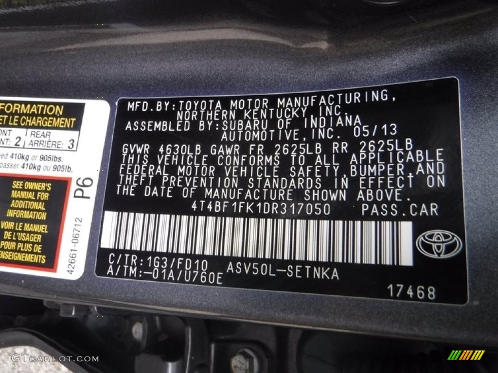 2013 Camry LE - Magnetic Gray Metallic / Ash photo #29