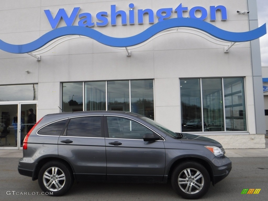 2010 CR-V EX AWD - Polished Metal Metallic / Black photo #2