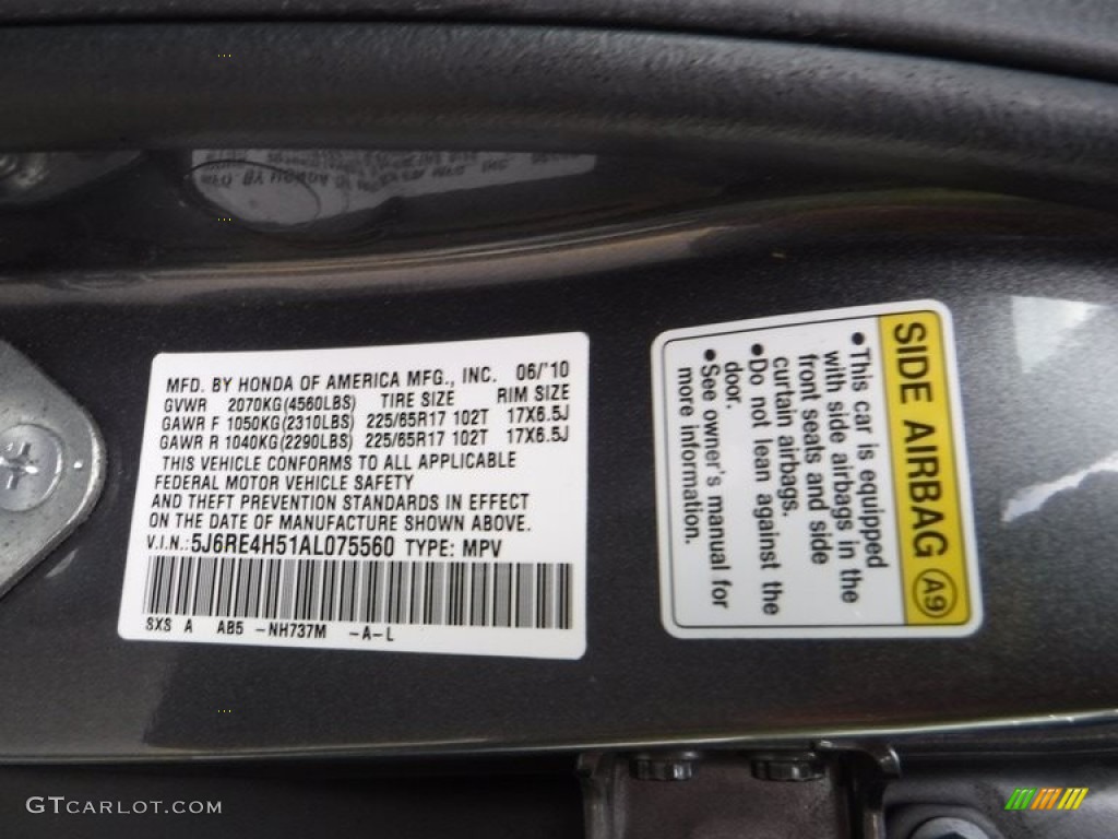 2010 CR-V EX AWD - Polished Metal Metallic / Black photo #27