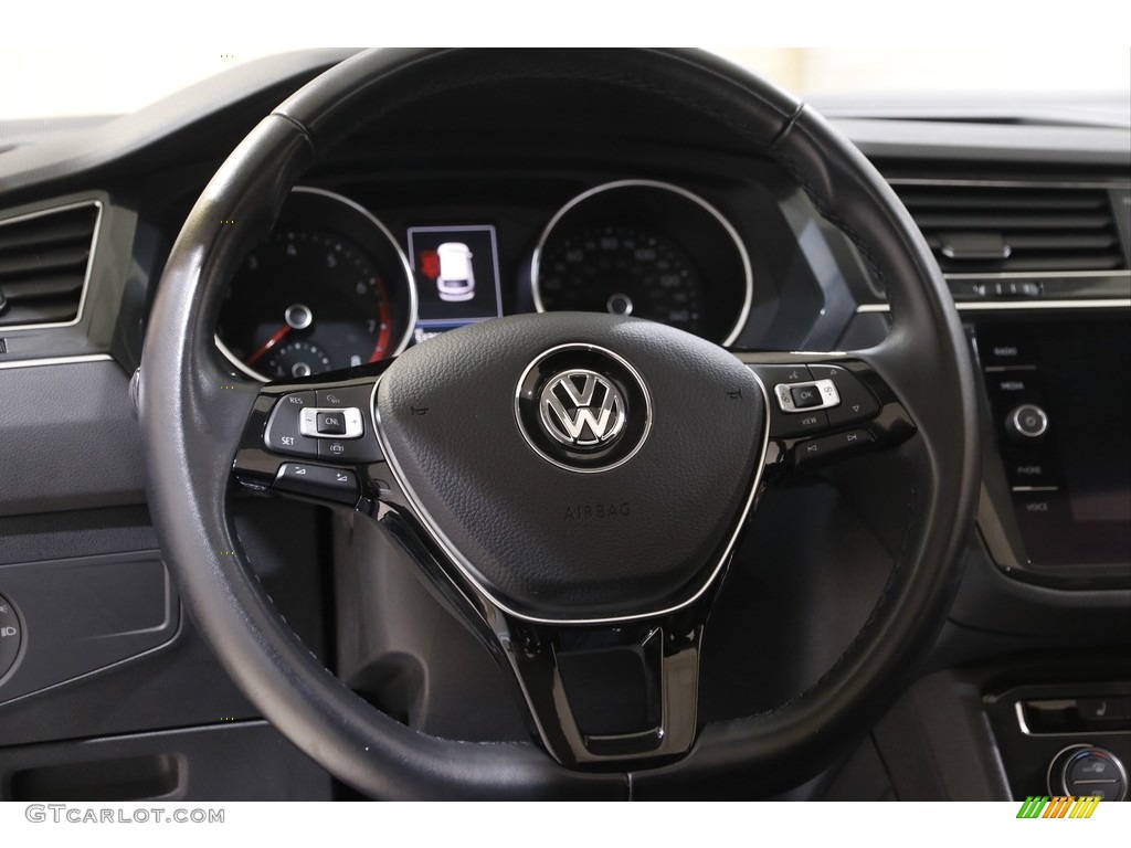 2019 Volkswagen Tiguan SE 4MOTION Titan Black Steering Wheel Photo #143341126