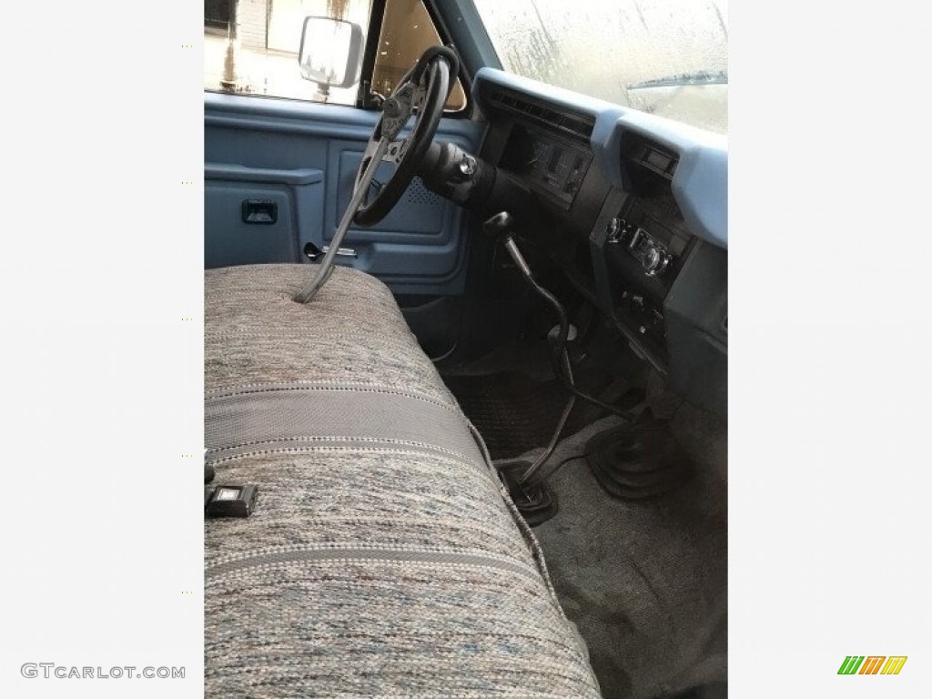 Medium Blue Interior 1981 Ford F350 Custom Regular Cab 4x4 Photo #143343235