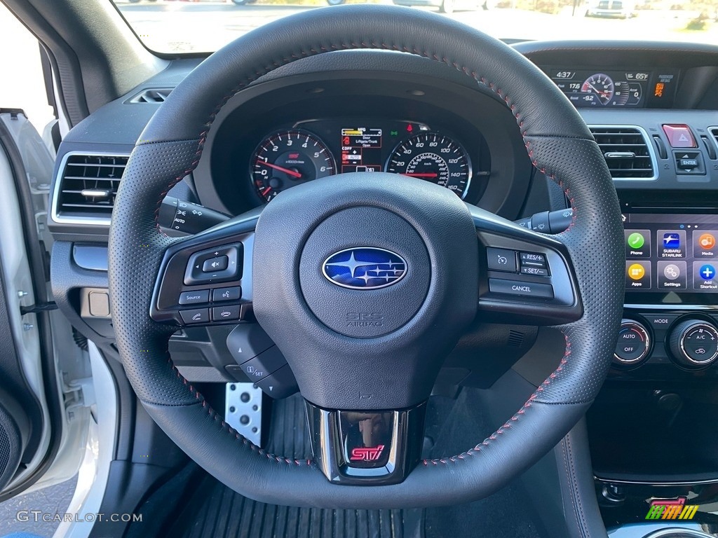 2021 Subaru WRX STI Black Ultra Suede/Carbon Black Steering Wheel Photo #143346101