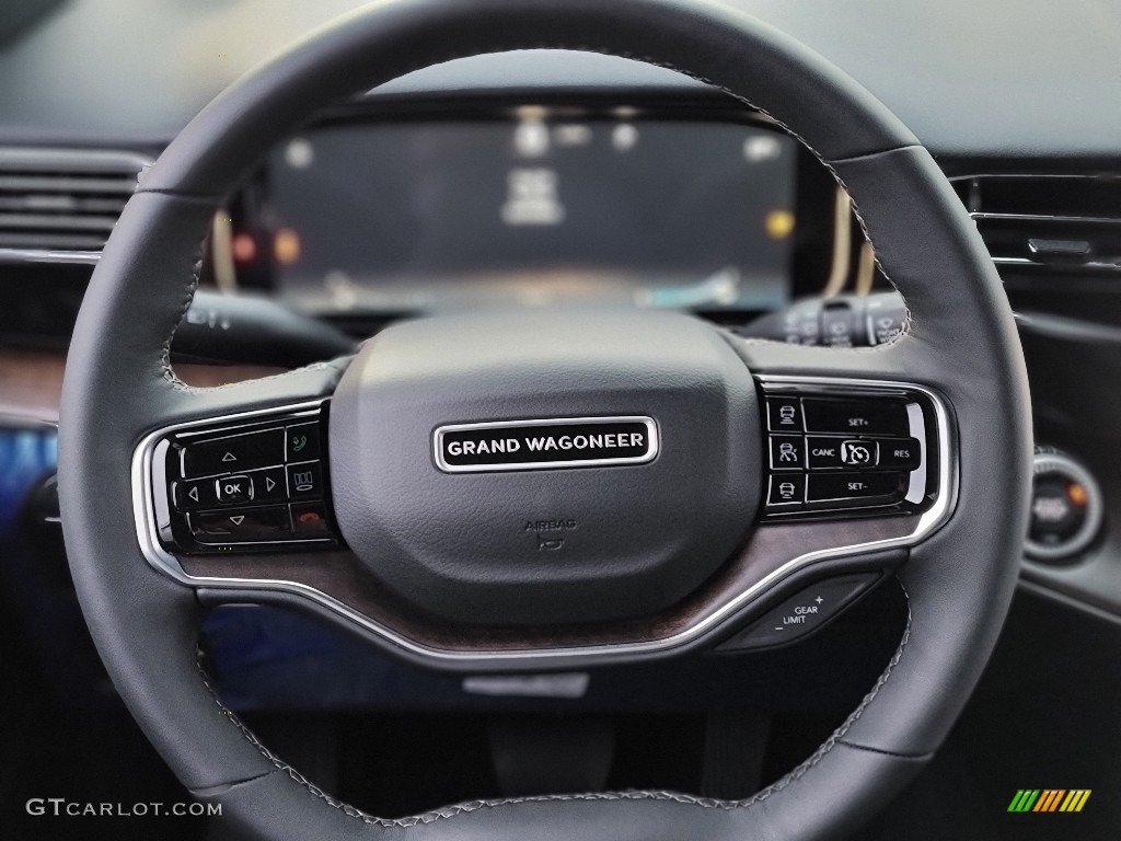 2022 Jeep Grand Wagoneer Series I 4x4 Global Black Steering Wheel Photo #143347968