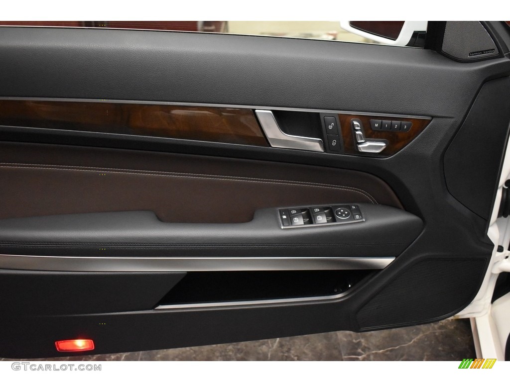 2014 Mercedes-Benz E 350 Coupe Espresso Brown/Black Door Panel Photo #143348969