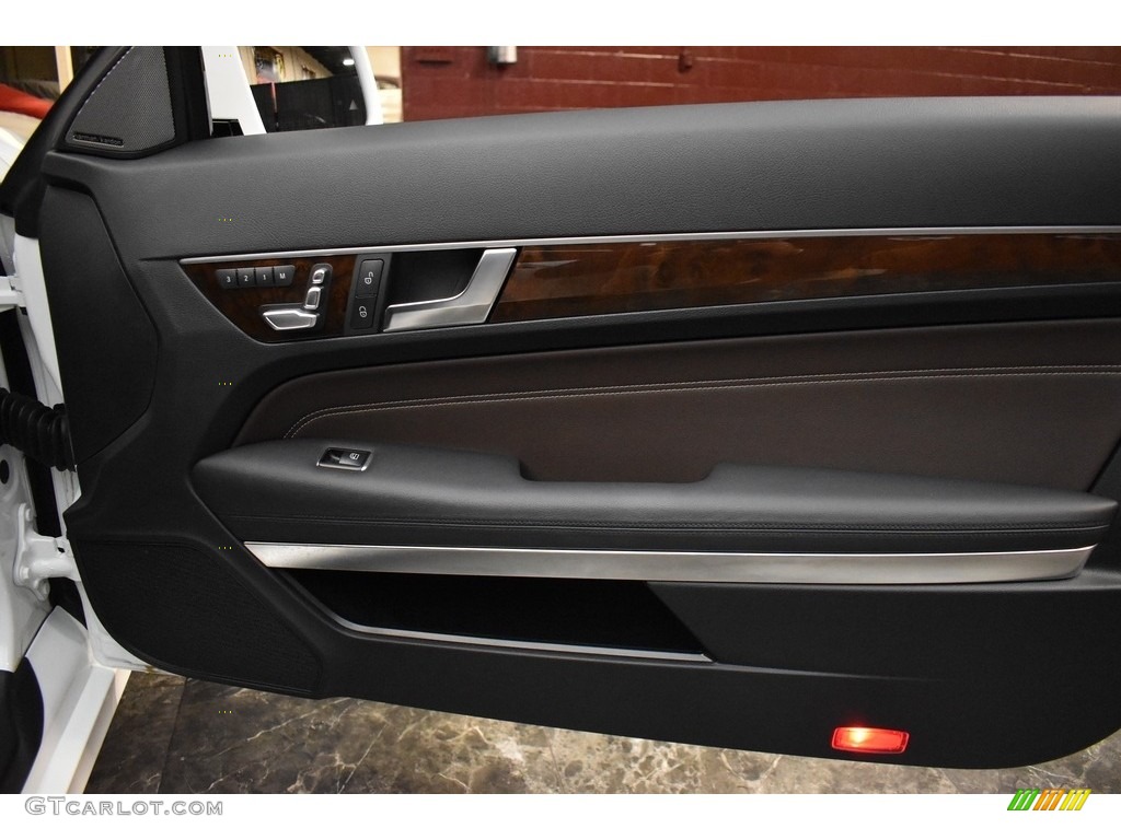 2014 Mercedes-Benz E 350 Coupe Espresso Brown/Black Door Panel Photo #143348991