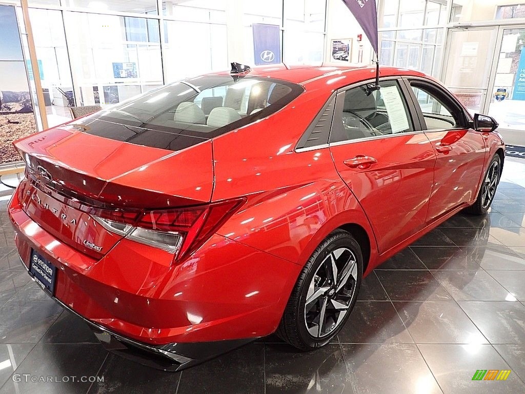 2021 Elantra Limited - Lava Orange / Medium Gray photo #2