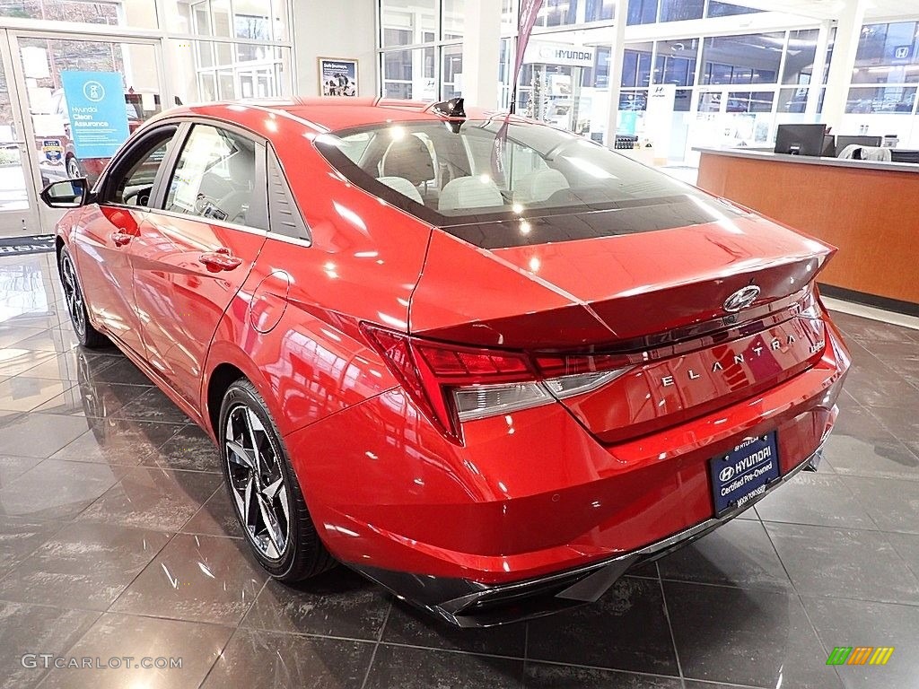 2021 Elantra Limited - Lava Orange / Medium Gray photo #4