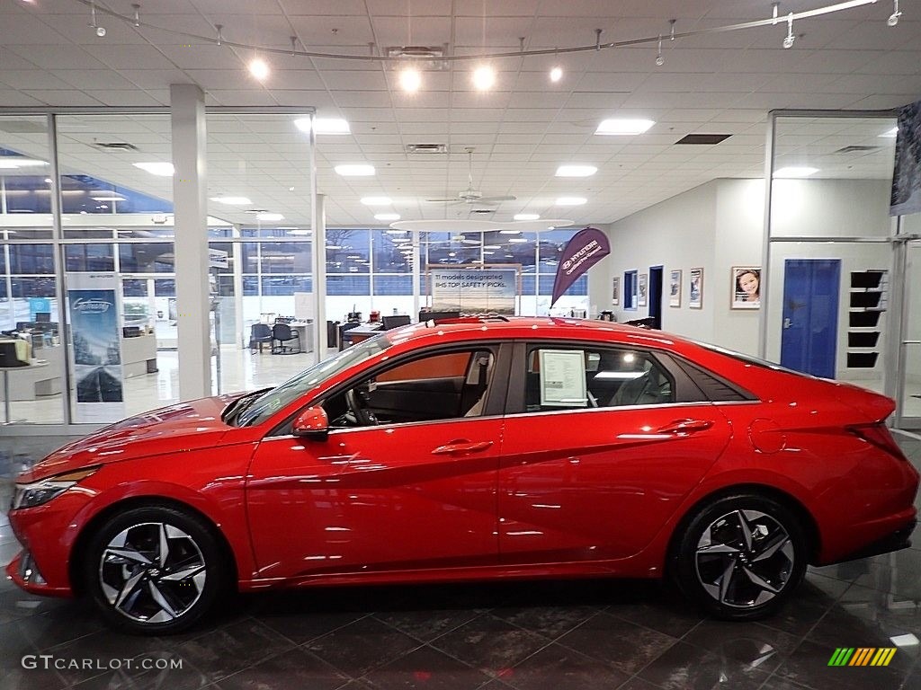 2021 Elantra Limited - Lava Orange / Medium Gray photo #5