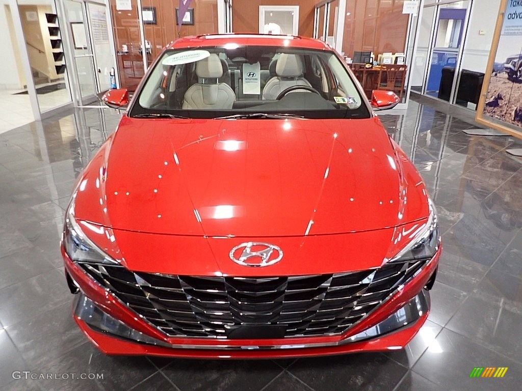 2021 Elantra Limited - Lava Orange / Medium Gray photo #7