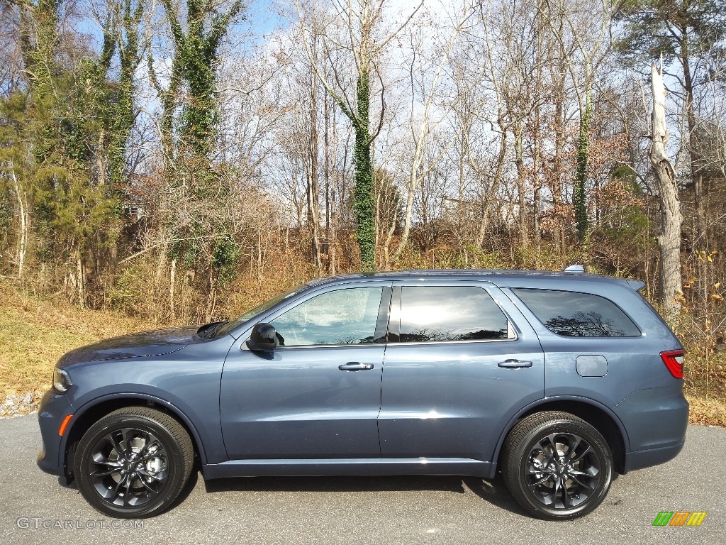 Reactor Blue Pearl 2021 Dodge Durango SXT Plus Blacktop AWD Exterior Photo #143354625