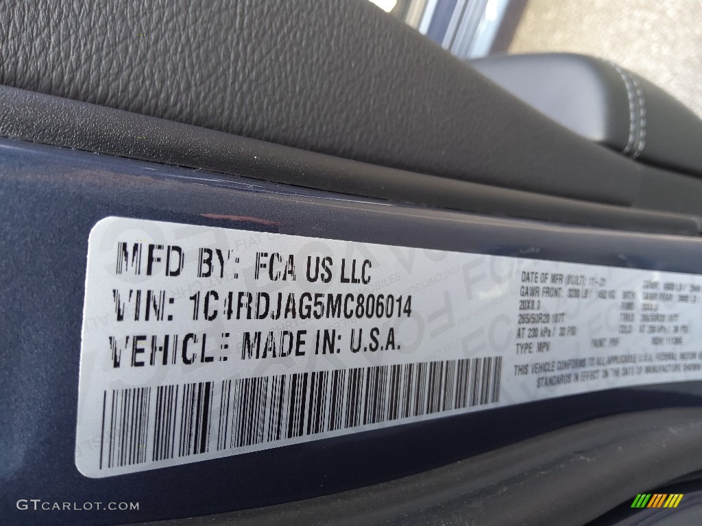 2021 Durango SXT Plus Blacktop AWD - Reactor Blue Pearl / Black photo #29