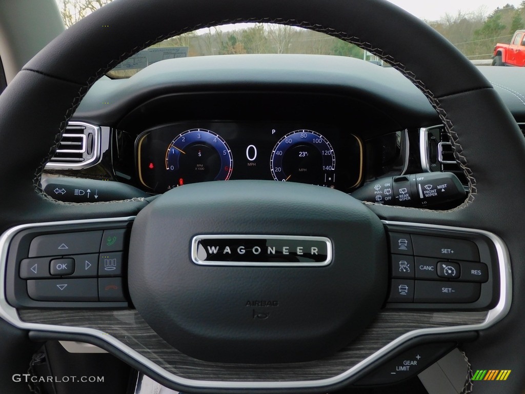2022 Jeep Wagoneer Series II 4x4 Sea Salt/Black Steering Wheel Photo #143362215
