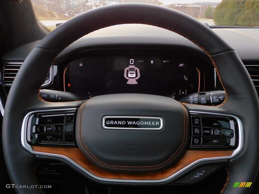 2022 Jeep Grand Wagoneer Series III 4x4 Global Black Steering Wheel Photo #143362569