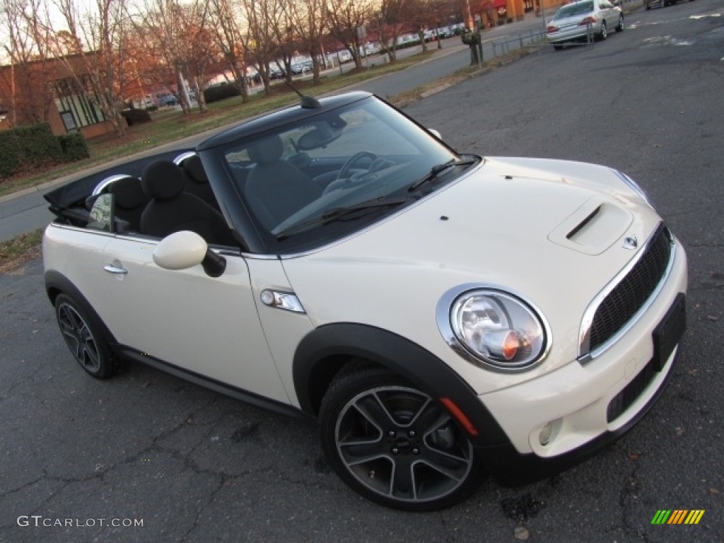 2010 Cooper S Convertible - Pepper White / Checkered Carbon Black/Black photo #28