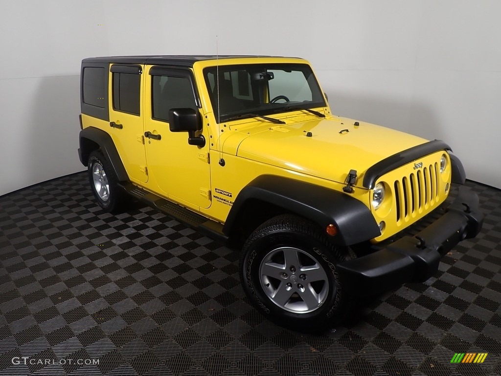 2015 Wrangler Unlimited Sport 4x4 - Baja Yellow / Black photo #4