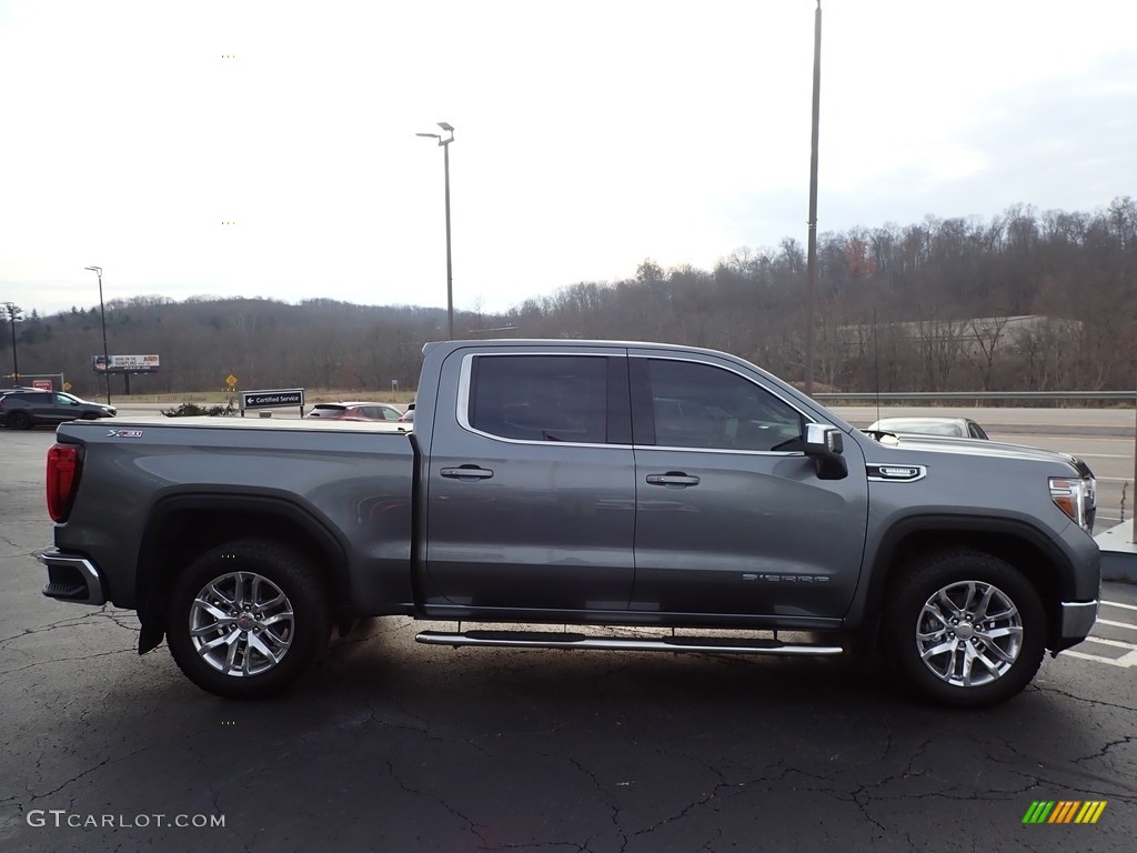 Satin Steel Metallic 2021 GMC Sierra 1500 SLE Crew Cab 4WD Exterior Photo #143370035