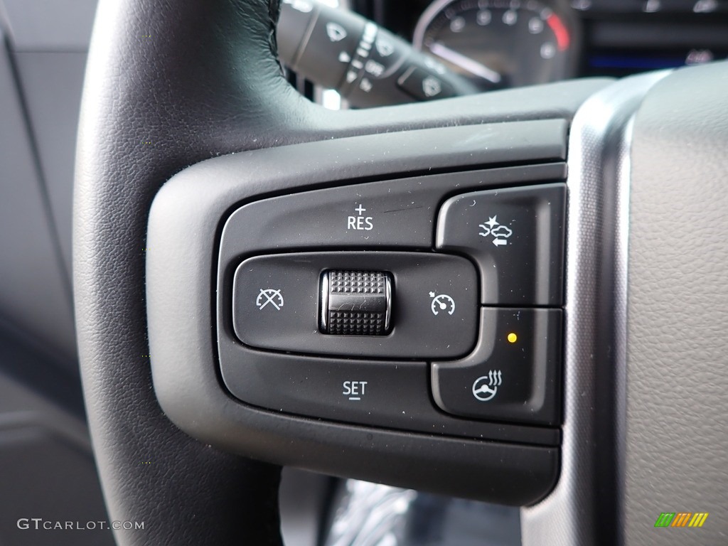 2021 GMC Sierra 1500 SLE Crew Cab 4WD Jet Black Steering Wheel Photo #143370386