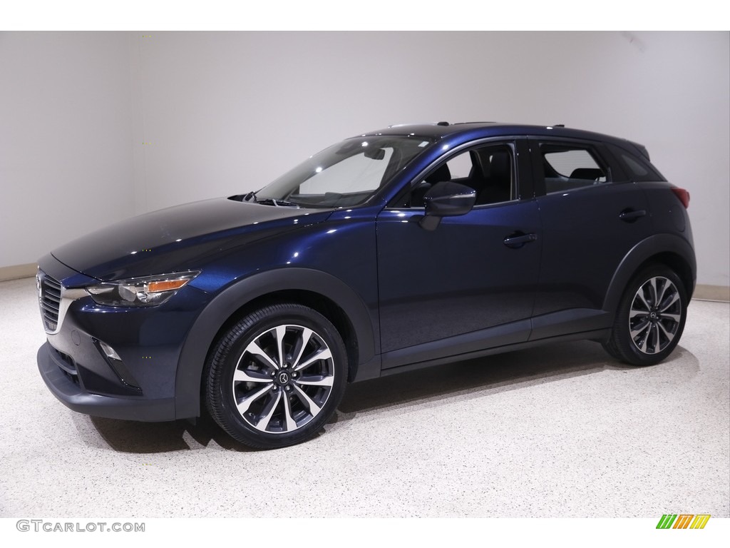 2019 CX-3 Touring AWD - Deep Crystal Blue Mica / Black photo #3