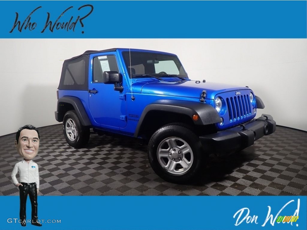 2015 Wrangler Sport 4x4 - Hydro Blue Pearl / Black photo #1