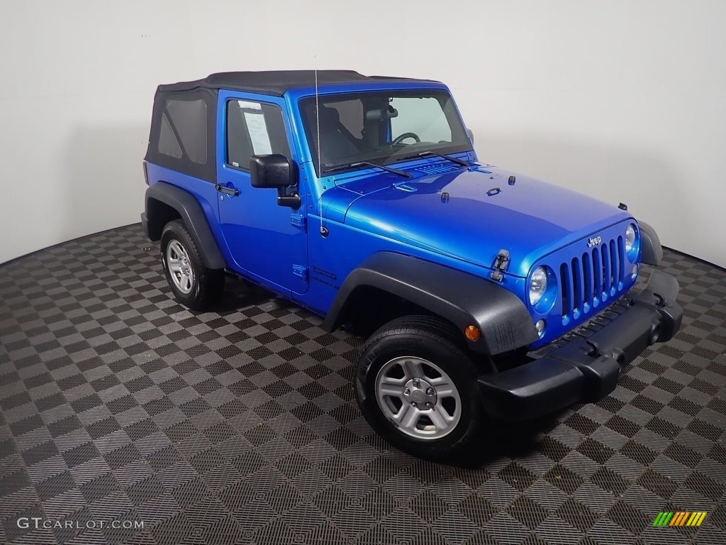 2015 Wrangler Sport 4x4 - Hydro Blue Pearl / Black photo #2