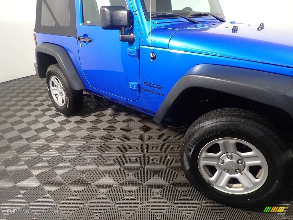 2015 Wrangler Sport 4x4 - Hydro Blue Pearl / Black photo #3